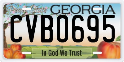 GA license plate CVB0695