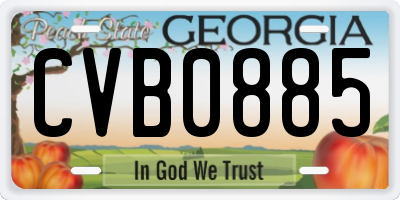 GA license plate CVB0885