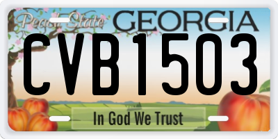 GA license plate CVB1503