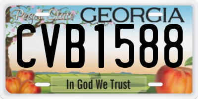 GA license plate CVB1588