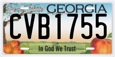 GA license plate CVB1755