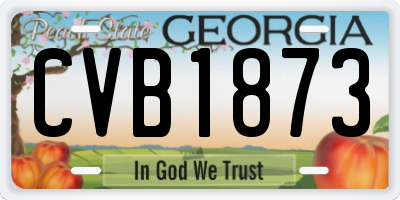 GA license plate CVB1873