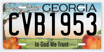 GA license plate CVB1953