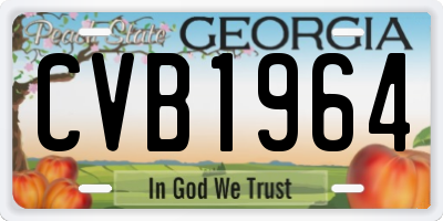 GA license plate CVB1964