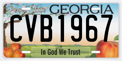 GA license plate CVB1967
