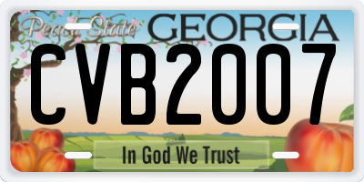 GA license plate CVB2007