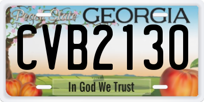 GA license plate CVB2130