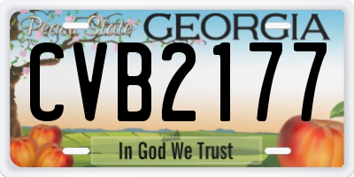GA license plate CVB2177