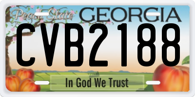 GA license plate CVB2188