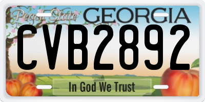 GA license plate CVB2892