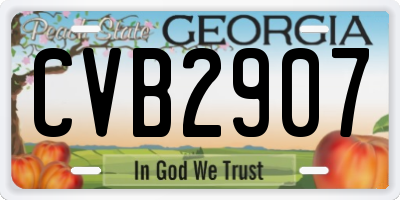 GA license plate CVB2907