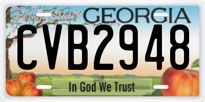 GA license plate CVB2948