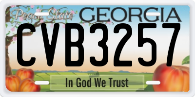 GA license plate CVB3257