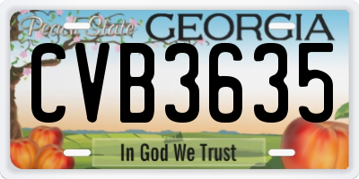 GA license plate CVB3635