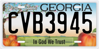 GA license plate CVB3945