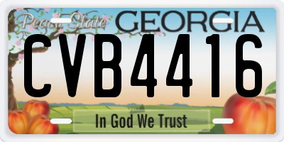 GA license plate CVB4416