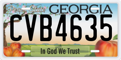 GA license plate CVB4635