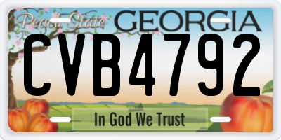 GA license plate CVB4792