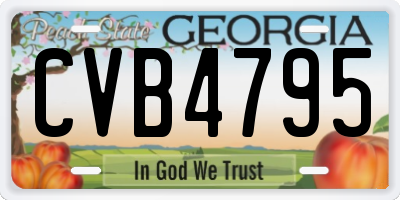 GA license plate CVB4795
