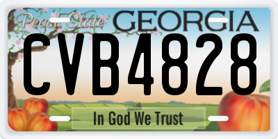 GA license plate CVB4828
