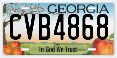 GA license plate CVB4868