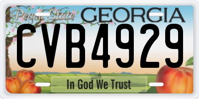 GA license plate CVB4929