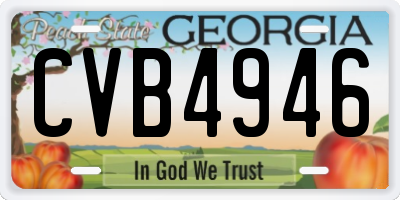 GA license plate CVB4946