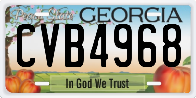 GA license plate CVB4968