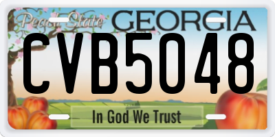 GA license plate CVB5048