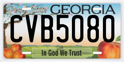 GA license plate CVB5080