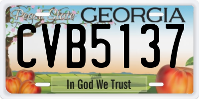 GA license plate CVB5137