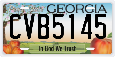 GA license plate CVB5145