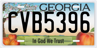 GA license plate CVB5396