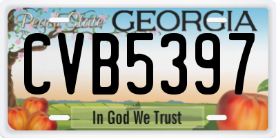 GA license plate CVB5397
