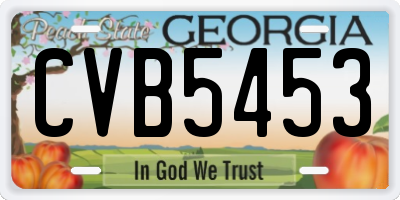 GA license plate CVB5453