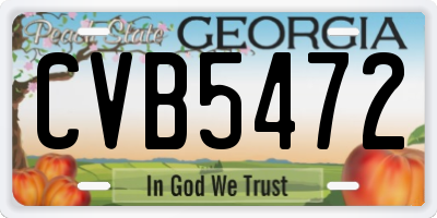 GA license plate CVB5472