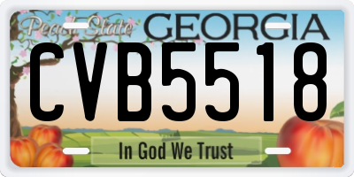 GA license plate CVB5518