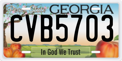 GA license plate CVB5703