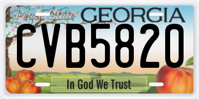 GA license plate CVB5820