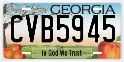 GA license plate CVB5945