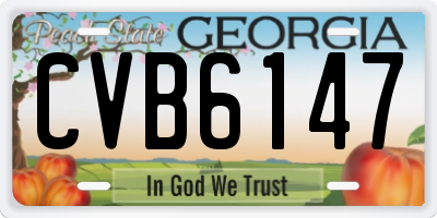 GA license plate CVB6147