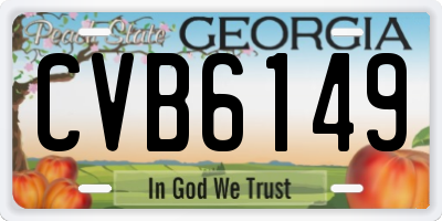 GA license plate CVB6149