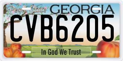 GA license plate CVB6205