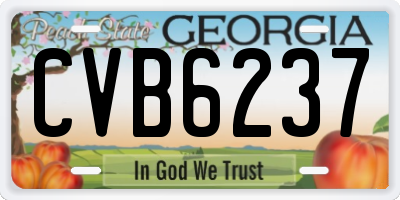 GA license plate CVB6237