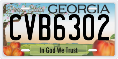 GA license plate CVB6302