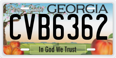 GA license plate CVB6362