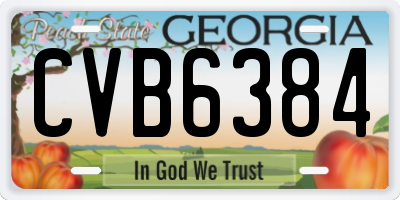 GA license plate CVB6384