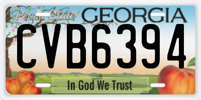 GA license plate CVB6394