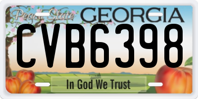 GA license plate CVB6398