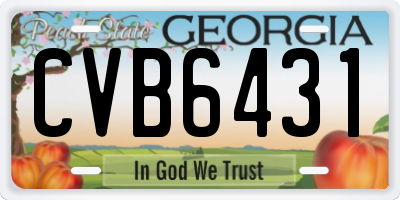 GA license plate CVB6431